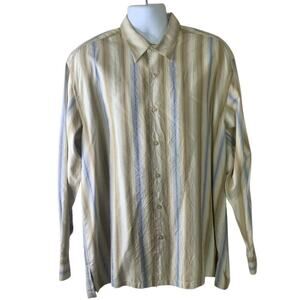 Tommy Bahama Stripe Shirt Men XL Long Sleeve Silk Button Up Summer Casual Preppy